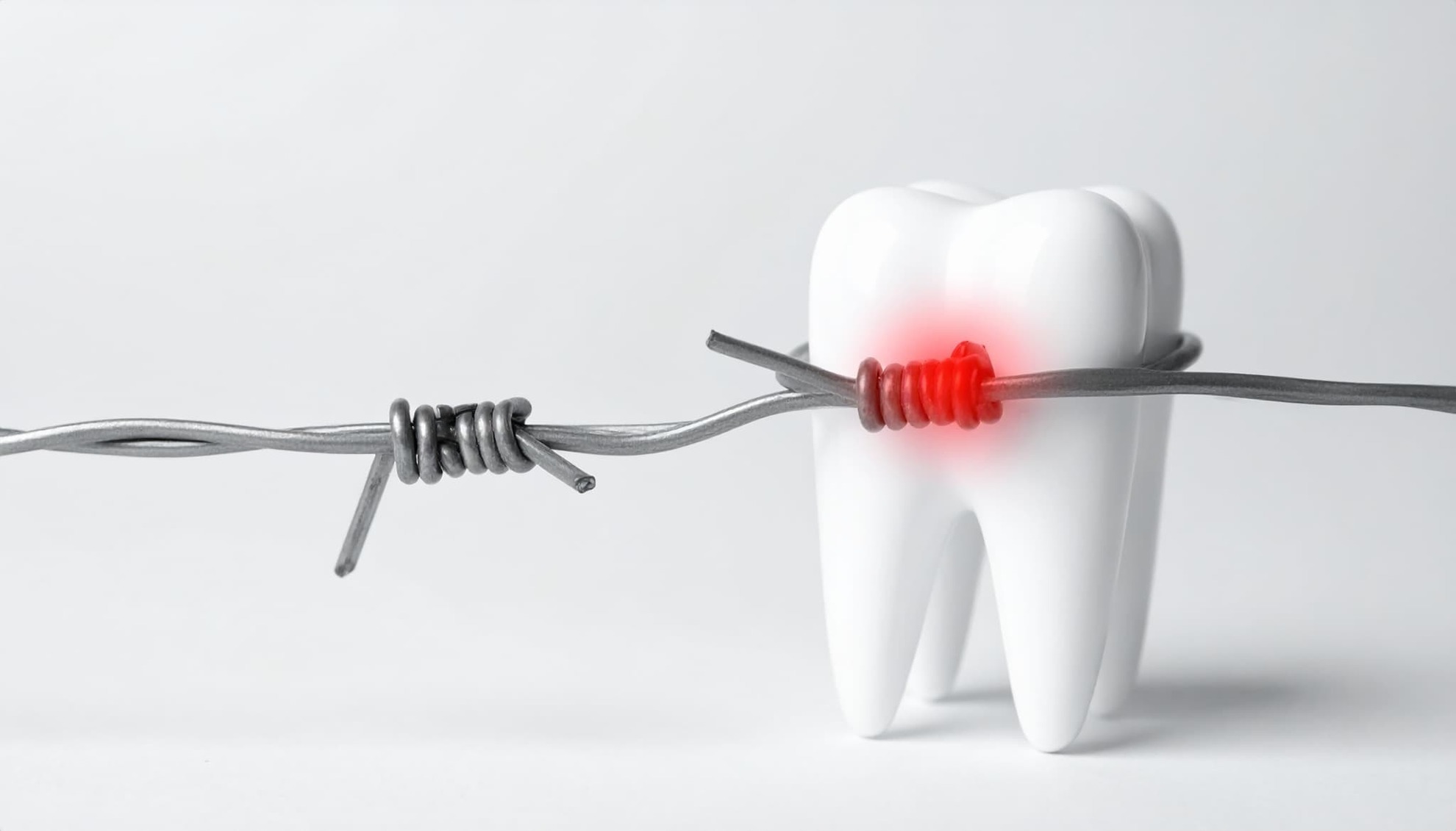 ワイヤーに縛られた歯のイメージ