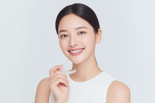 マウスピース矯正で歯列が整い笑顔に自信が出た女性