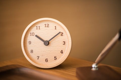 受付の木の時計